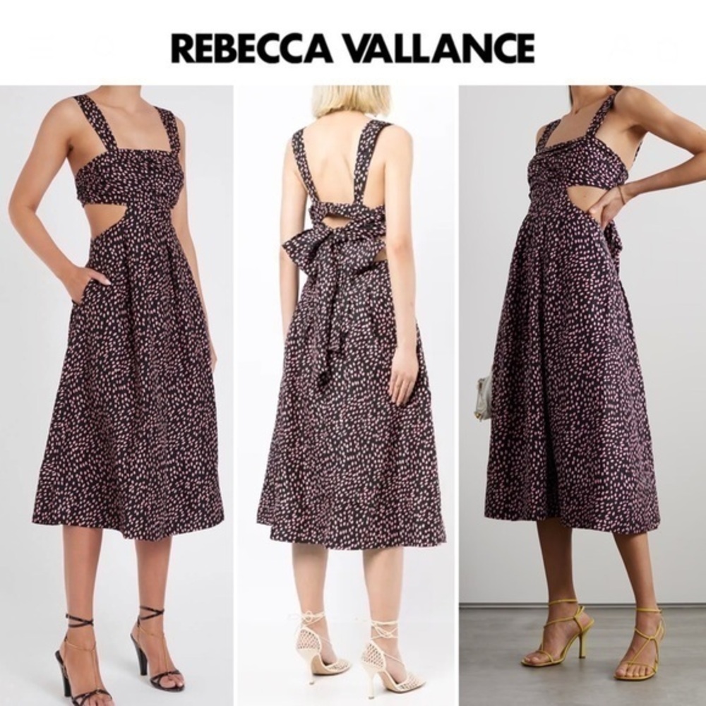 Rebecca Vallance Cha Cha Silk Cut Out Midi Dress sz 6 646$